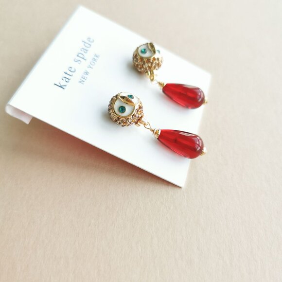 ❤️ Kate Spade Night Bird Gold Multicolor Drop Earrings ❤️ - Picture 3 of 3